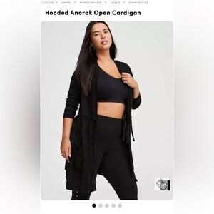 Torrid Black Open Front Cardigan
